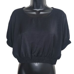 Zara black short sleeve crop top Size Medium